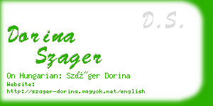 dorina szager business card